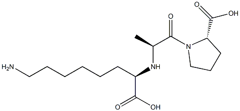 (R)-2-[[(S)-1-[[(2S)-2-Carboxypyrrolidin-1-yl]carbonyl]ethyl]amino]-8-aminooctanoic acid Struktur