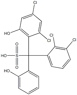 (2,3-Dichlorophenyl)(2,4-dichloro-6-hydroxyphenyl)(2-hydroxyphenyl)methanesulfonic acid Struktur