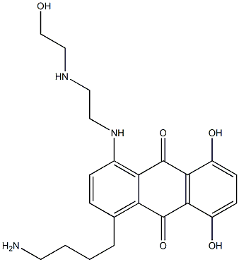 1-(4-Aminobutyl)-5,8-dihydroxy-4-[2-(2-hydroxyethylamino)ethylamino]-9,10-anthraquinone Struktur