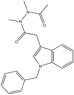 N,N'-Dimethyl-N'-acetyl-2-(1-benzyl-1H-indol-3-yl)acetic acid hydrazide Struktur