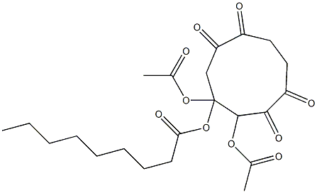 2,3-Bis(acetyloxy)-3-nonanoyloxy-1,5-dioxa-6,9-dioxocyclononane Struktur