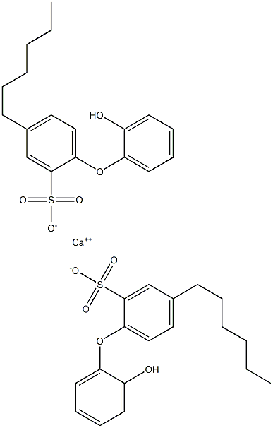 Bis(2'-hydroxy-4-hexyl[oxybisbenzene]-2-sulfonic acid)calcium salt Struktur