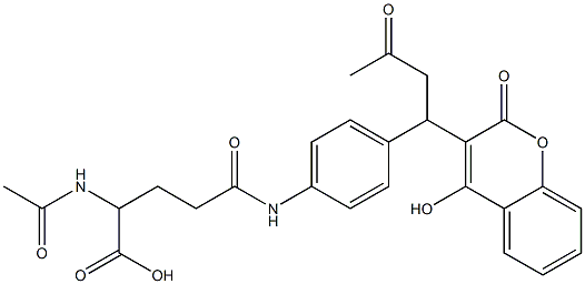 4-Hydroxy-3-[1-[4-[[4-(acetylamino)-4-carboxybutyryl]amino]phenyl]-3-oxobutyl]-2H-1-benzopyran-2-one Struktur