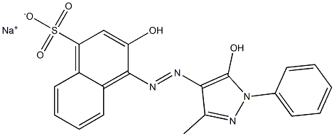 3-Hydroxy-4-(5-hydroxy-3-methyl-1-phenyl-1H-pyrazol-4-ylazo)-1-naphthalenesulfonic acid sodium salt Struktur