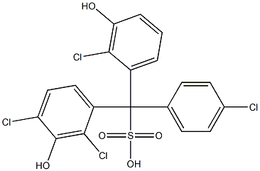 (4-Chlorophenyl)(2-chloro-3-hydroxyphenyl)(2,4-dichloro-3-hydroxyphenyl)methanesulfonic acid Struktur