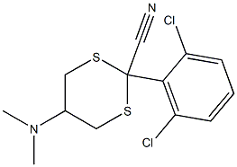 5-(Dimethylamino)-2-[2,6-dichlorophenyl]-1,3-dithiane-2-carbonitrile Struktur