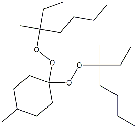 4-Methyl-1,1-bis(1-ethyl-1-methylpentylperoxy)cyclohexane Struktur