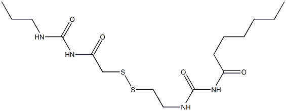 1-Heptanoyl-3-[2-[[(3-propylureido)carbonylmethyl]dithio]ethyl]urea Struktur