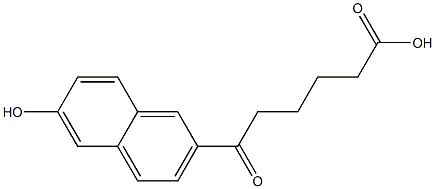 6-Oxo-6-[6-hydroxy-2-naphtyl]hexanoic acid Struktur