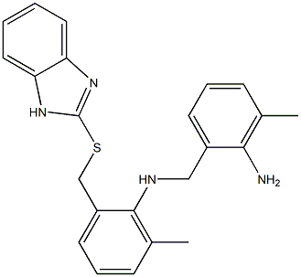 2-[[2-[(2-Amino-3-methylbenzyl)amino]-3-methylbenzyl]thio]-1H-benzimidazole Struktur