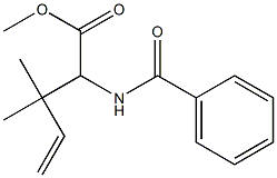 2-Benzoylamino-3,3-dimethyl-4-pentenoic acid methyl ester Struktur