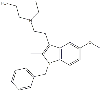 2-[N-[2-(1-Benzyl-5-methoxy-2-methyl-1H-indol-3-yl)ethyl]-N-ethylamino]ethanol Struktur