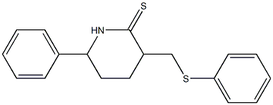 6-Phenyl-3-phenylthiomethylpiperidine-2-thione Struktur