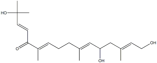 (3E,6E,10E,14E)-2,12,16-Trihydroxy-2,6,10,14-tetramethyl-3,6,10,14-hexadecatetren-5-one Struktur