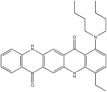 1-(Dibutylamino)-4-ethyl-5,12-dihydroquino[2,3-b]acridine-7,14-dione Struktur