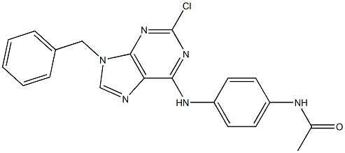 9-Benzyl-2-chloro-6-(4-acetylaminophenylamino)-9H-purine Struktur