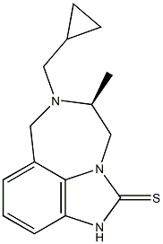 (11S)-11-Methyl-10-(cyclopropylmethyl)-1,3,10-triazatricyclo[6.4.1.04,13]tridecane-4(13),5,7-triene-2-thione Struktur