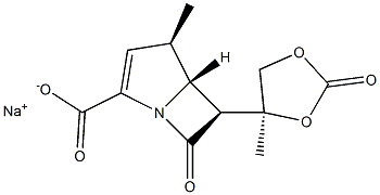 (4R,5R,6S)-4-Methyl-6-[(4S)-4-methyl-2-oxo-1,3-dioxolan-4-yl]-7-oxo-1-azabicyclo[3.2.0]hept-2-ene-2-carboxylic acid sodium salt Struktur