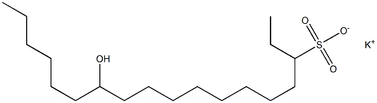 12-Hydroxyoctadecane-3-sulfonic acid potassium salt Struktur