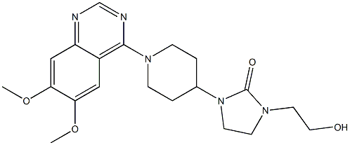 1-[1-(6,7-Dimethoxyquinazolin-4-yl)piperidin-4-yl]-3-(2-hydroxyethyl)imidazolidin-2-one Struktur