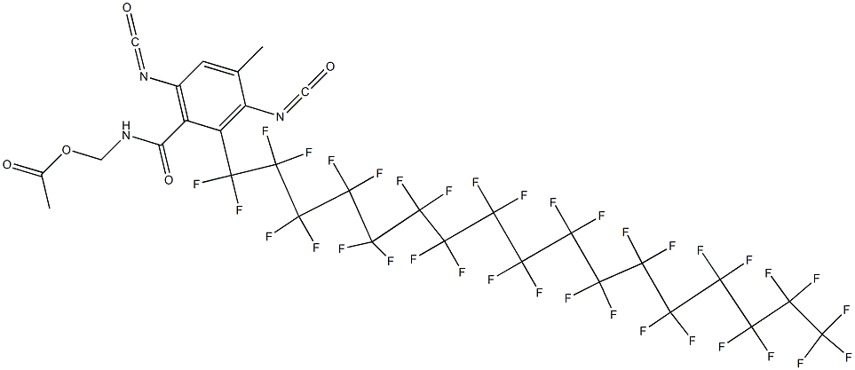 N-(Acetyloxymethyl)-2-(pentatriacontafluoroheptadecyl)-3,6-diisocyanato-4-methylbenzamide Struktur