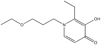 2-Ethyl-1-(3-ethoxypropyl)-3-hydroxypyridin-4(1H)-one Struktur