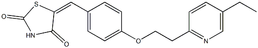 (5E)-5-[4-[2-(5-Ethyl-2-pyridinyl)ethoxy]benzylidene]thiazolidine-2,4-dione Struktur