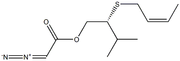 Diazoacetic acid [(R)-3-methyl-2-[(Z)-2-butenylthio]butyl] ester Struktur