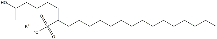 2-Hydroxydocosane-7-sulfonic acid potassium salt Struktur