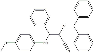 3-[(4-Methoxyphenyl)amino]-3-phenyl-2-[(diphenylmethylene)amino]propanenitrile Struktur