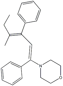 1,3-Diphenyl-4-methyl-1-morpholino-1,3-hexadiene Struktur