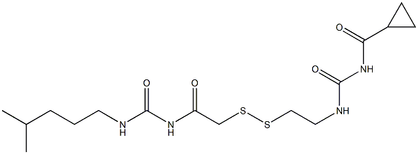 1-(Cyclopropylcarbonyl)-3-[2-[[(3-isohexylureido)carbonylmethyl]dithio]ethyl]urea Struktur