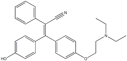 (Z)-2-Phenyl-3-(4-hydroxyphenyl)-3-[4-[2-(diethylamino)ethoxy]phenyl]propenenitrile Struktur