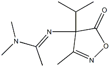 3-Methyl-4-isopropyl-4-[[1-(dimethylamino)ethylidene]amino]isoxazol-5(4H)-one Struktur