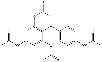 4-(4-Acetoxyphenyl)-5,7-diacetoxycoumarin Struktur