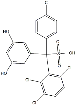 (4-Chlorophenyl)(2,3,6-trichlorophenyl)(3,5-dihydroxyphenyl)methanesulfonic acid Struktur