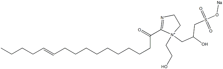 1-(2-Hydroxyethyl)-1-[2-hydroxy-3-(sodiooxysulfonyl)propyl]-2-(11-hexadecenoyl)-2-imidazoline-1-ium Struktur