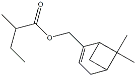 2-Methylbutyric acid (6,6-dimethylbicyclo[3.1.1]hept-2-en-2-yl)methyl ester Struktur