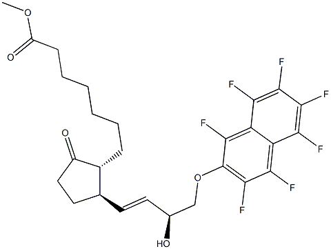 (13E,15S)-15-Hydroxy-9-oxo-16-(heptafluoro-2-naphtyloxy)-17,18,19,20-tetranorprost-13-en-1-oic acid methyl ester Struktur