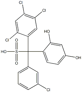 (3-Chlorophenyl)(2,4,5-trichlorophenyl)(2,4-dihydroxyphenyl)methanesulfonic acid Struktur