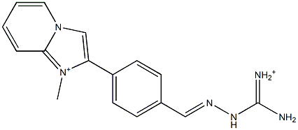 1-Methyl-2-[4-[[2-[amino(iminio)methyl]hydrazono]methyl]phenyl]imidazo[1,2-a]pyridine-1-ium Struktur