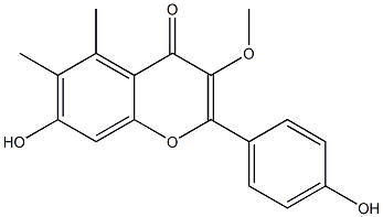 2-(4-Hydroxyphenyl)-7-hydroxy-5,6-dimethyl-3-methoxy-4H-1-benzopyran-4-one Struktur