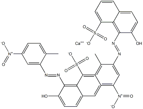 Bis[1-[(2-methyl-5-nitrophenyl)azo]-2-hydroxy-8-naphthalenesulfonic acid]calcium salt Struktur