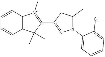 2-[[1-(2-Chlorophenyl)-4,5-dihydro-5-methyl-1H-pyrazol]-3-yl]-1,3,3-trimethyl-3H-indolium Struktur