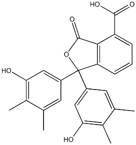 1,3-Dihydro-1,1-bis(5-hydroxy-3,4-dimethylphenyl)-3-oxoisobenzofuran-4-carboxylic acid Struktur