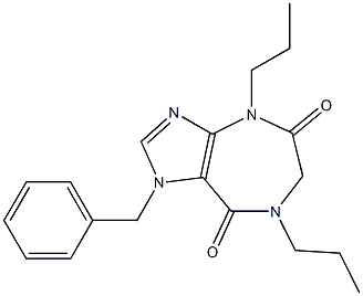 1,4,6,7-Tetrahydro-1-benzyl-4,7-dipropylimidazo[4,5-e][1,4]diazepine-5,8-dione Struktur