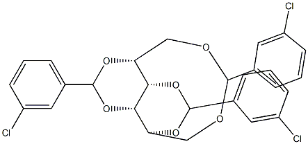 1-O,6-O:2-O,4-O:3-O,5-O-Tris(3-chlorobenzylidene)-L-glucitol Struktur