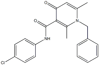 1-Benzyl-1,4-dihydro-2,6-dimethyl-N-(4-chlorophenyl)-4-oxopyridine-3-carboxamide Struktur