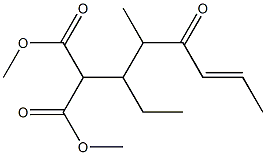 2-[(4E)-1-Ethyl-2-methyl-3-oxo-4-hexenyl]propanedioic acid dimethyl ester Struktur