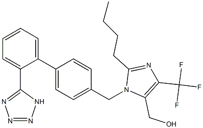 2-Butyl-4-trifluoromethyl-1-[[2'-(1H-tetrazol-5-yl)-1,1'-biphenyl-4-yl]methyl]-1H-imidazole-5-methanol Struktur